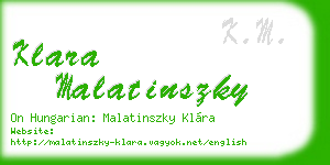 klara malatinszky business card