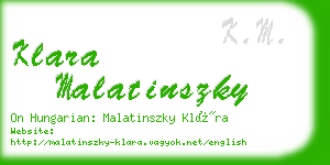 klara malatinszky business card